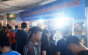 Hải Dương tham gia Hội chợ Thương mại quốc tế Việt - Trung 2023 tại Lào Cai